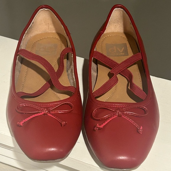 dv By Dolce Vita Maysa Women’s Red Mary Jane - Ballet Flat Slip On Size 8 - Picture 6 of 9